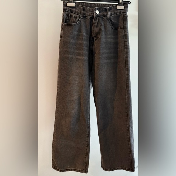 Elegant Wide Leg Brown Jeans - Picture 6 of 8